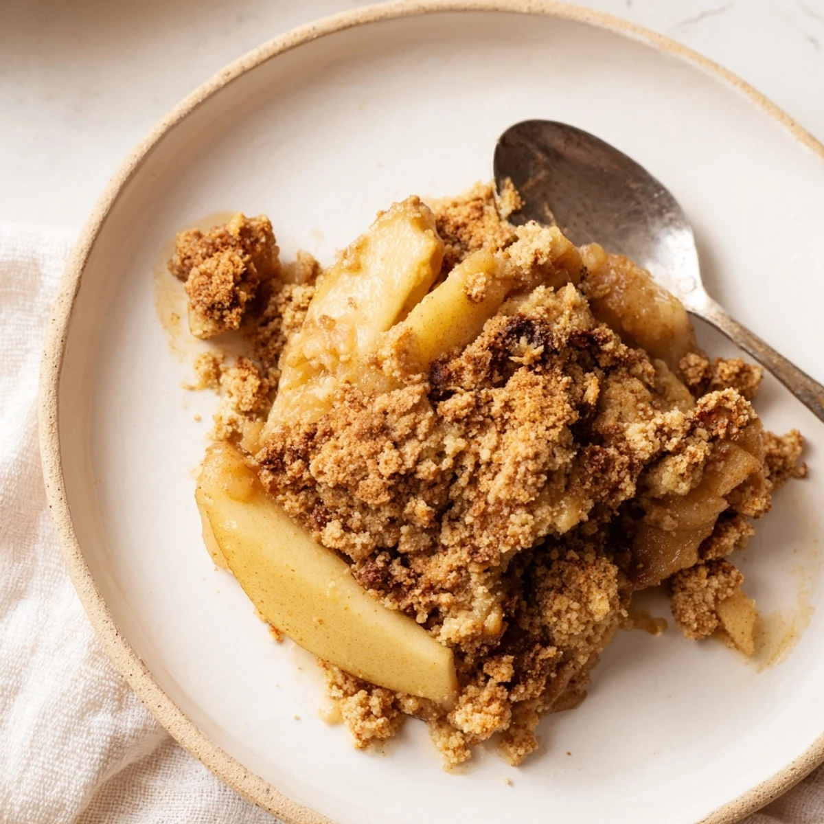 Warm Rustic Apple Cinnamon Crumble