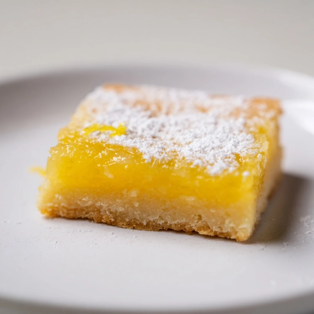 Perfectly golden and tangy lemon bars, cut into neat triangles, ready to serve and enjoy.