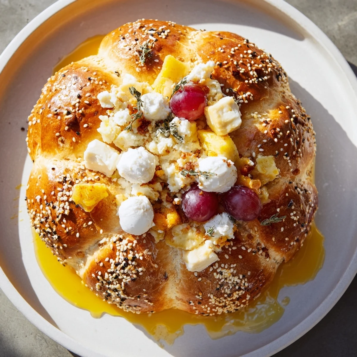 Golden, crispy homemade breadsticks create a stunning "Gilded Cage" appetizer, overflowing with cheeses.