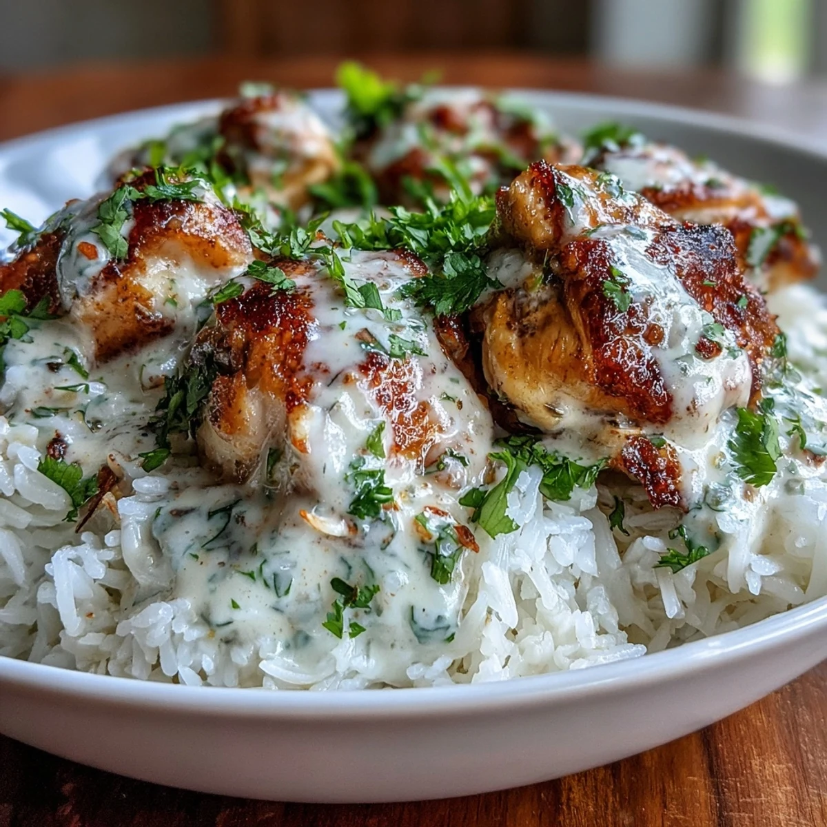 Creamy Coconut Chicken Rice Bowl with Fresh Herbs