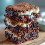 Gooey s'mores brownie cookies with marshmallow topping, chocolate chips, and graham cracker crunch in every bite.