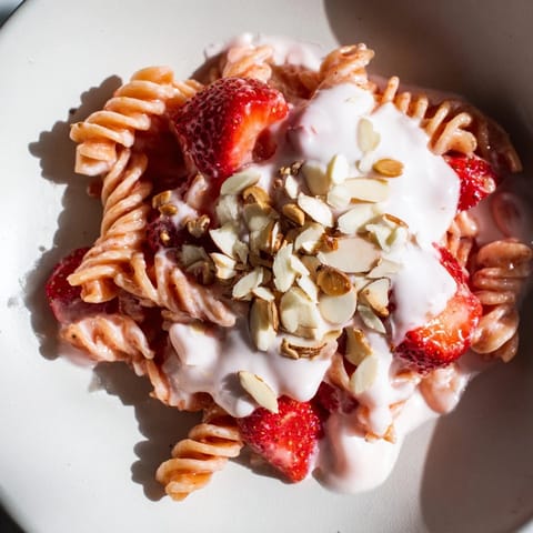 Sweet Strawberry Yogurt Pasta
