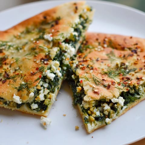 Turkish Spinach Feta Flatbread