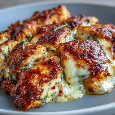 Layers of seared chicken and zucchini slices in a creamy Greek yogurt and egg base.