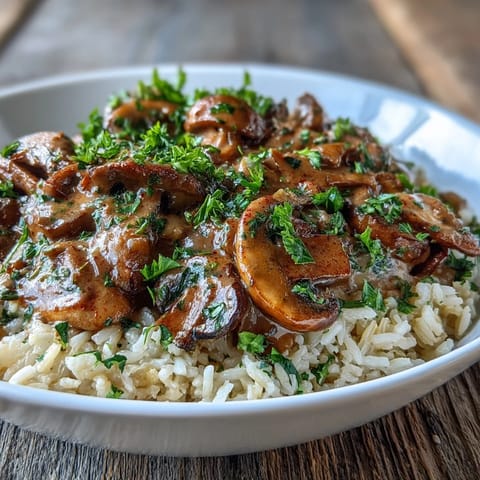 Vegan Mushroom Stroganoff Brown Rice