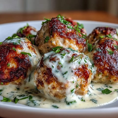 Creamy Garlic Ranch Turkey Meatballs