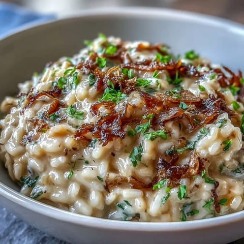 Rich, aromatic risotto infused with truffle oil and white wine, finished with fresh pea shoots and Parmesan cheese.  