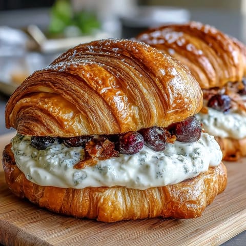 Buttery Croissant French Toast Casserole with Berries, a golden breakfast bake topped with juicy fresh berries.  
