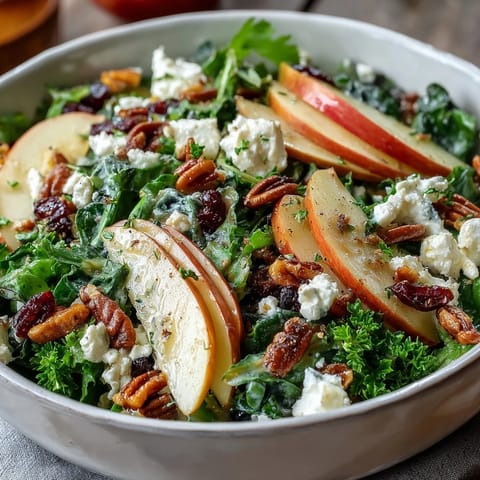 Crunchy celery apple salad with walnuts and feta, a vibrant mix of crisp textures and tangy flavors in every bite.  