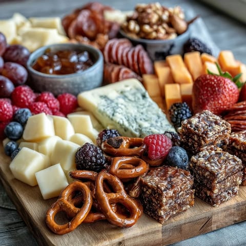 Vibrant grad party snack board brimming with sweet and savory bites, perfect for celebrating and sharing with friends and family.