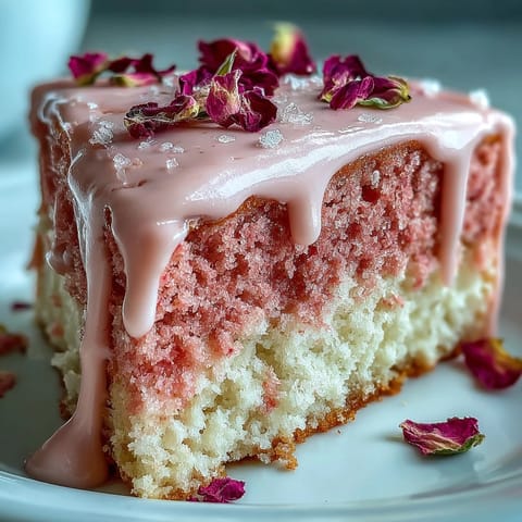 Elegant Bridal Shower Rosé Velvet Cake with shimmering gold drip.