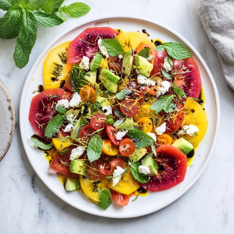 A close-up view presents the beautiful Abstract Expressionist Splash, a fresh, artistic salad creation.