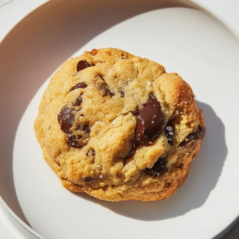 Freshly baked mini air-fryer chocolate chip cookies, soft inside, boasting a perfect, crispy edge.