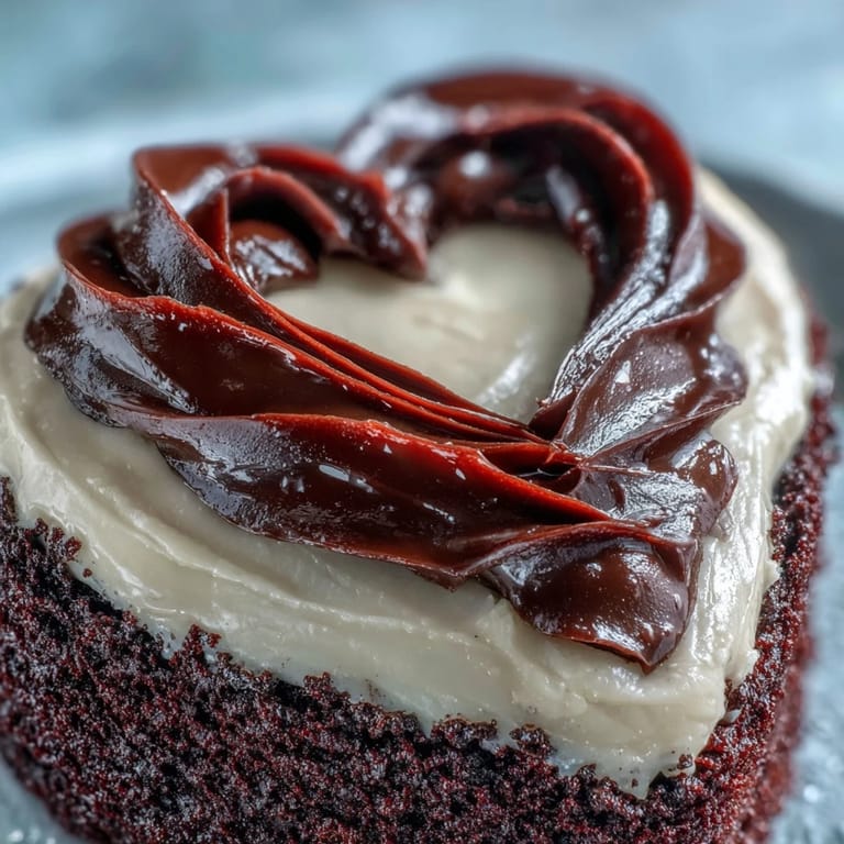 Red Betty Boop Heart Cake presented on a cake stand with heart-shaped slices ready to serve.