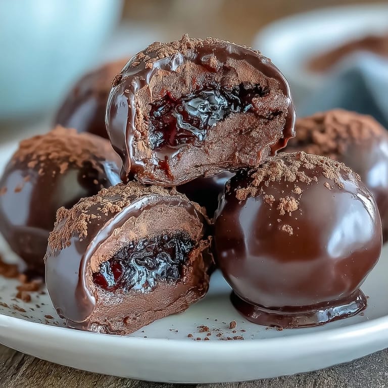 Handmade chocolate truffles with a rich, creamy center and bright citrus notes from candied orange peel.  