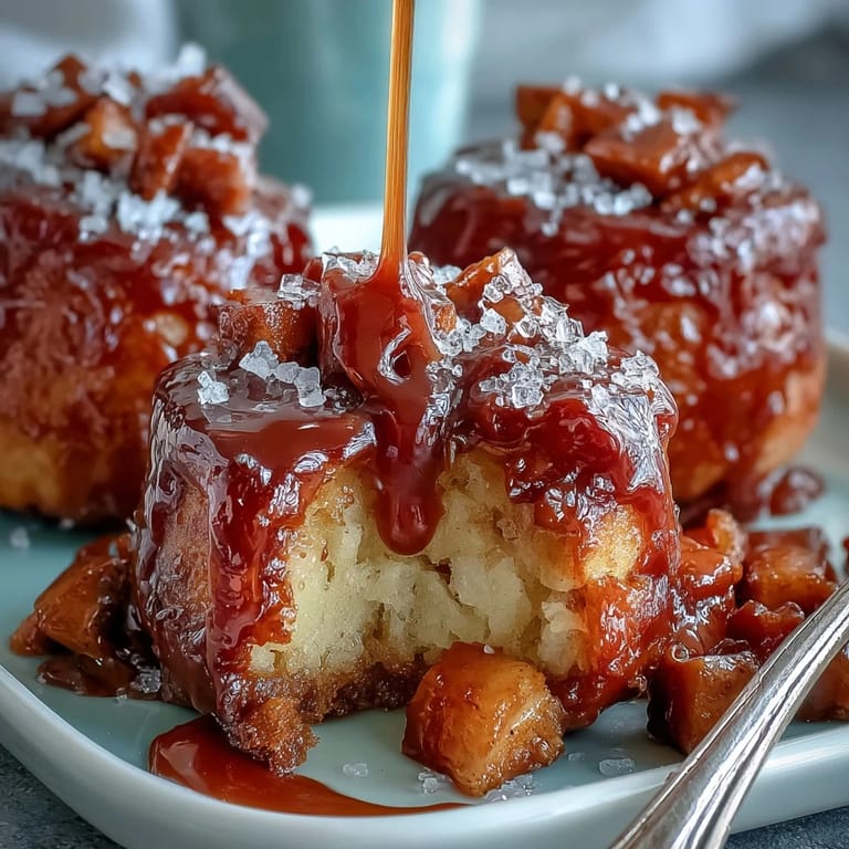Golden caramel coats crisp apples, each finished with a dusting of sea salt crystals, making these candy apples a perfect fall dessert for sharing.