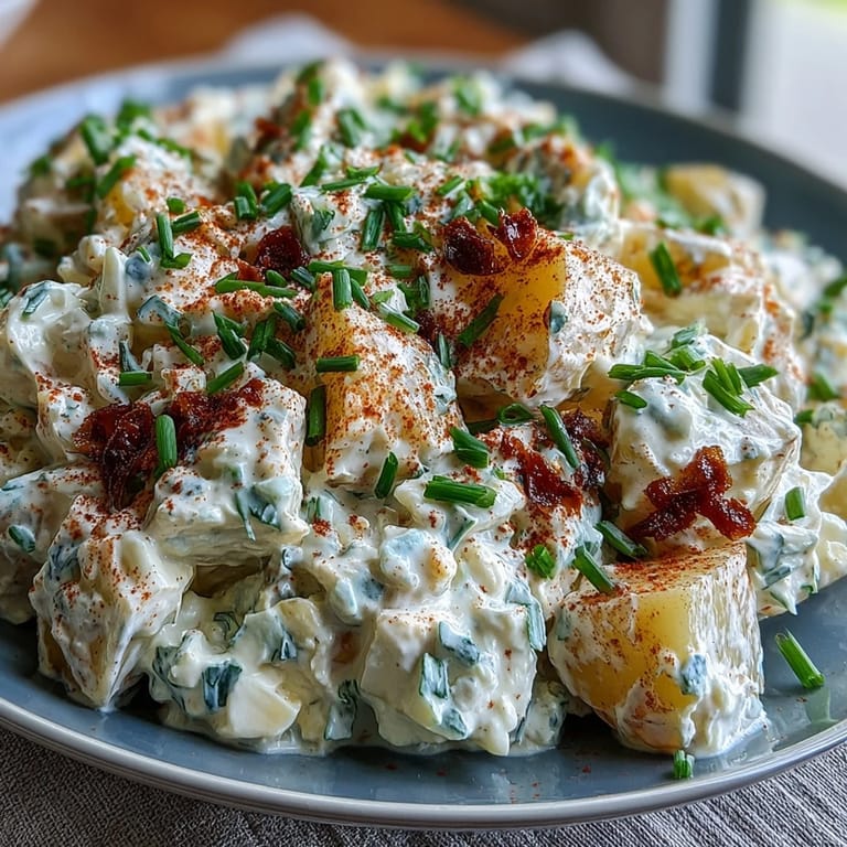 Classic Deviled Egg Potato Salad features smoky paprika, crunchy celery, and soft potatoes in a rich, velvety dressing, ideal for Easter brunch or family gatherings.
