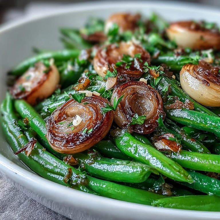 Tender green beans roasted to perfection with savory garlic, finished with a hint of citrus.  