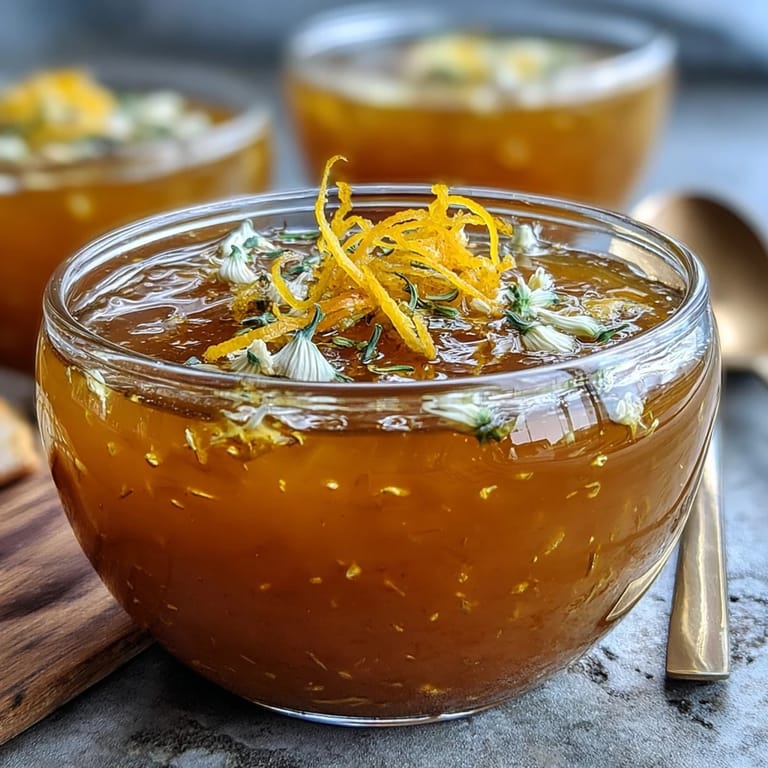 Delicate floral dandelion jelly, infused with zesty lemon and sweet honey, ideal for drizzling over yogurt or scones.  