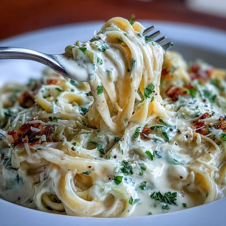 Cheesy, comforting Creamy Cabbage Alfredo, perfect for a cozy weeknight dinner.