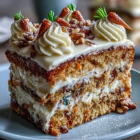 Moist Easter carrot cake layered with tangy cream cheese frosting and decorated with delicate candied carrot curls for a festive spring dessert.  